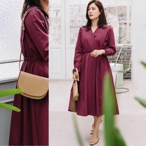 NWOT🍷Konny🍷 Pintuck Wrap Nursing Dress